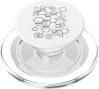 Disegno grafico della scienza della matematica del modello connesso esagonale PopSockets PopGrip per MagSafe