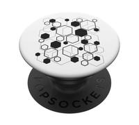 Disegno grafico della scienza nerd della matematica del modello esagonale PopSockets PopGrip Adesivo