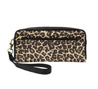 Disegno leopardato, Borsa per il trucco Borsa per cosmetici Borsa da viaggio portatile da toilette Astuccio in pelle per donne e ragazze