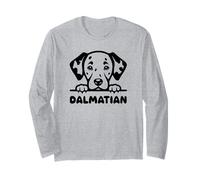 Disegno minimalista della natura del volto di animale del cane dalmata per i bambini Maglia a Manica