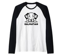 Disegno minimalista della natura del volto di animale del cane dalmata per i bambini Maglia con Maniche Raglan
