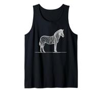 Disegno Minimalista Zebra Line Art Wildlife Animal Canotta