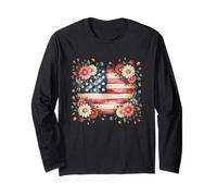 Disegno patriottico floreale della bandiera americana Maglia a Manica