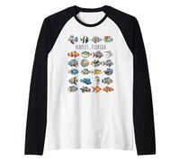 Disegno Pesce Colorato Napoli Florida Maglia con Maniche Raglan
