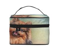 Disegno Ritratto di cane Pomerania tedesco, Borsa per il trucco Borsa per cosmetici Borsa da viaggio portatile da viaggio Astuccio per matite