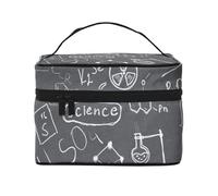 Disegno scientifico scritto a mano stampato, borsa da viaggio per il trucco da donna, grande organizer per cosmetici