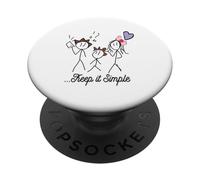 Disegno Stickman minimalista con Inspiring Keep It Simple PopSockets PopGrip Adesivo