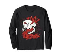Disegno Teschio urlante spettrale Halloween Horror Divertimento Maglia a Manica