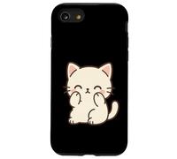 Disegno timido del gatto Kawaii. Opera d'arte con animali carini. Custodia per iPhone SE (2020) / 7/8