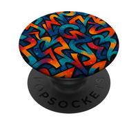 Disegno variopinto del modello astratto dei graffiti PopSockets PopGrip Adesivo