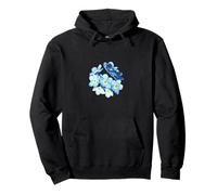 Disegno vettoriale blu Wildlower Myosotis Forget-Me-Not Felpa con Cappuccio