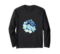 Disegno vettoriale blu Wildlower Myosotis Forget-Me-Not Maglia a Manica