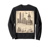 Disegno Vintage di Vari edifici Design Felpa