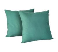 DiseLio | Confezione da 2 federe per cuscino, colore verde menta 45 x 45 cm, tela cotone e poliestere, prodotte in Spagna. Decorazione tessile sostenibile per divano, letto e altre stanze della casa