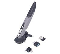 Diseño ergonómico mouse bolígrafo inalámbrico 2.4 g creatividad extremadamente entregada izquierda diestros anti tensiones (black grey)