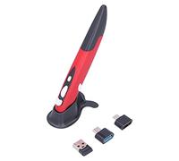 Diseño ergonómico mouse bolígrafo inalámbrico 2.4 g creatividad extremadamente entregada izquierda diestros anti tensiones (black red)