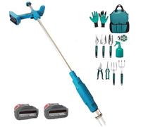 Diserbante elettrico senza fili con manico lungo e ricarica rapida, per il controllo delle erbacce da giardino, con batterie e kit di attrezzi inclusi