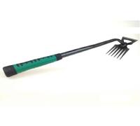 Diserbare il rastrello, Rastrello da giardino in acciaio al manganese di alta qualità, in Acciaio al Carbonio, Rastrello per Foglie Giardino, per Diserbo/Allentamento/Semina (6 denti)