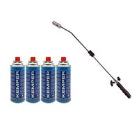 Diserbatore termico piezo KEMPER - Torcia a gas + 4 ricariche a gas brule erbe