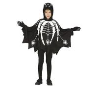 FIESTAS GUIRCA Costume da Ragno Fosforescente - Tunica Nera con Cappuccio per Bambini 10-12 Anni