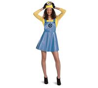 Disguise 119119E - Costume da donna ufficiale Minions Stuart con gonna e cappello Cattivissimo me, taglia adulto, multicolore, L