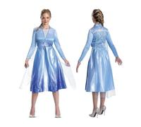 DISGUISE 158419B-EU Elsa Basic Plus Costume da Frozen, da donna, multicolore, taglia M