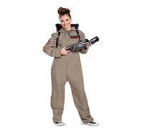 Disguise Adult Deluxe, Official Ghostbusters Afterlife Movie Costume Jumpsuit with Inflatable Proton Pack, Multicolored, Medium (38-40)