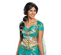 DISGUISE Aladdin Live Action Jasmine Wig Adulto Basic, Capelli umani, WIG, parrucca, Lunghezza: 5 pollici, Altezza: 0.7 pollici, Larghezza: 13-15 cm (standard)
