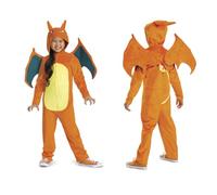 DISGUISE Costume da Charizard Pokémon per bambini, con licenza ufficiale, con ali staccabili e cappuccio dimensionale, tessuto morbido, per bambini dai 4 ai 6 anni, 7-8 anni, 10-12 anni