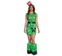Disguise Costume da Creeper classico da donna per adulti, Verde, M (8-10) US