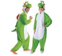 Disguise Costume da Super Mario Yoshi per adulti, tuta con cappuccio ufficiale Nintendo Yoshi, taglia (XS/S)