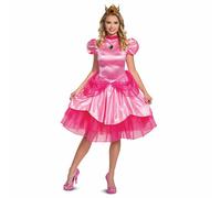 Disguise Costume Halloween Abito Donna Princess Peach Deluxe Con Corona 10693