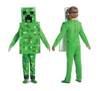 Costume per Bambini Minecraft Creeper 3 Pezzi Verde - Taglia: Taglia - 7-8 Anni
