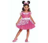 Disguise Costume Minnie Deluxe Rosa Bambina - Vestito Pois Carnevale con Fascia per Capelli, Abito per Bambini e Feste, 5-6 anni