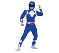 DISGUISE Costume Power Ranger Blu Muscoloso Bambini, Costume Carnevale Bambini Taglia M