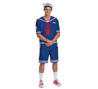 Disguise Costume ufficiale Stranger Things di Steve Scoops Ahoy, costume ufficiale di Stranger Things con top e cappello, Come mostrato, Men's Size Extra Large (50-52)