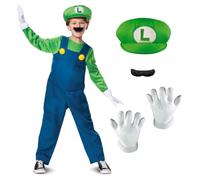 DISGUISE Super Mario Deluxe - Costume Luigi da bambino, colore: verde, taglia L, DISK10773G