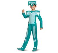 DISGUISE Costume Minecraft Armatura Diamanti Bambino, Costume Videogiochi Bambini Taglia M