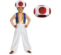 DISGUISE DISK85143G Toad Deluxe Kids Nintendo Costume, Bambini, Bianco, L