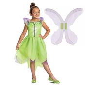 Disney Official Classic Tinkerbell Costume Kids includes Tinkerbell Wings, Tinke