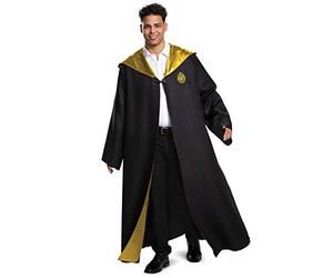 Disguise Harry Potter Hogwarts Robe Deluxe Adult Costume Accessory, Black & Gold, Medium (38-40)
