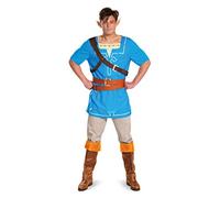 Disguise Link Men, Official Zelda Costume Tunic and Ears Outfit from Breath of The Wild, Multicolored, Medium (38-40)