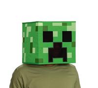 Disguise Maschera Creeper Block Head, ufficiale Minecraft Glow in the Dark Blockhead, accessorio per costume, unisex 8+