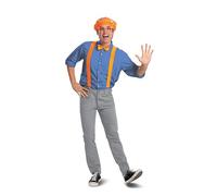 Disguise Men's Kit for Adult, Official Blippi Outfit with Hat Glasses and Bowtie Costume Accessories, One Size