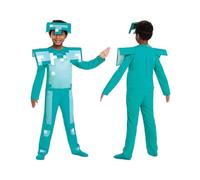 Disguise Minecraft - Costume ufficiale per bambini con diamanti e armatura, costume da carnevale per bambini, taglia S, blu