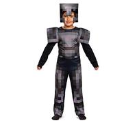 DISGUISE Minecraft Netherite Armour - Tuta classica per bambini, con licenza ufficiale Minecraft, unisex, con casco e spalle in netherite, 7-8 anni
