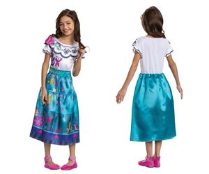 DISGUISE Mirabel Classic Fancy Dress Costume, Perfect for Encanto Fans, Includes A Stunning Multi-Colour Dress With Butterfly Shoulder Detail, Disney Costume for Girls. Size 7-8.