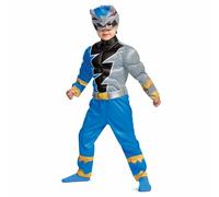 Disguise Power Rangers Blu Ranger Dino Furia Bambini Muscolo Costume 115929