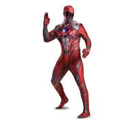 Disguise Power Rangers Rosso Ranger Film Body Uomo Costume Halloween 19232