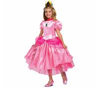 Disguise Principessa Pesca Super Mario Video Child Nintendo Deluxe Costume 10691